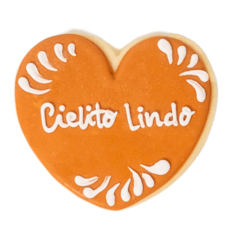 Cinco de Mayo heart-shaped cookie with Cielito Lindo icing
