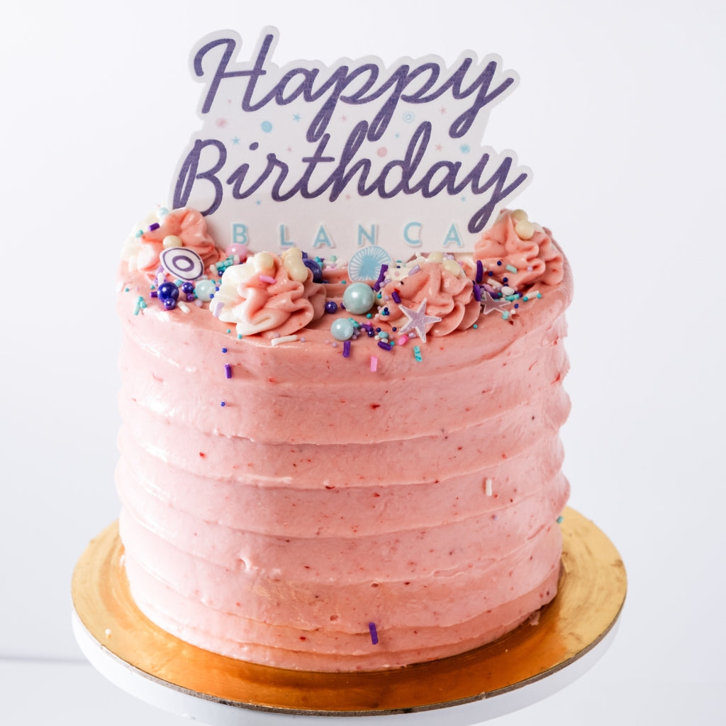 6-inch Strawberry Dream Cake with Happy Birthday topper