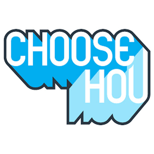 CHOOSE HOU blue and white text logo