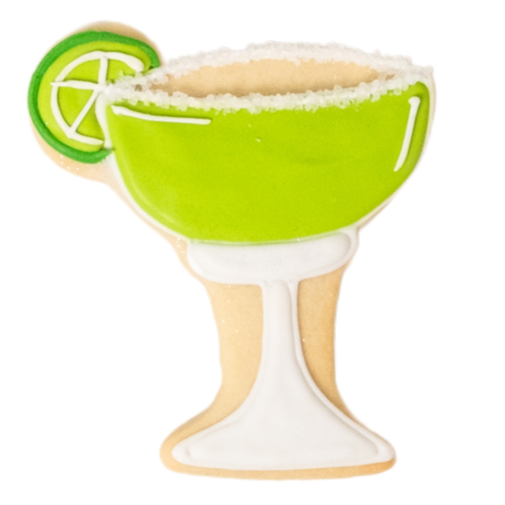 Cinco de Mayo margarita cookie with lime and sugar rim