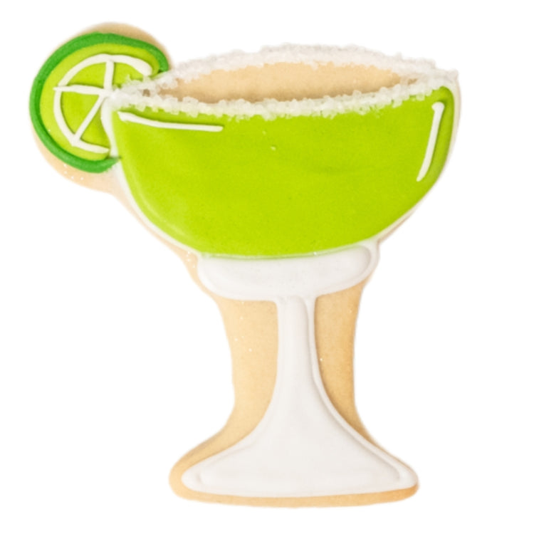 Cinco de Mayo margarita cookie with lime and sugar rim
