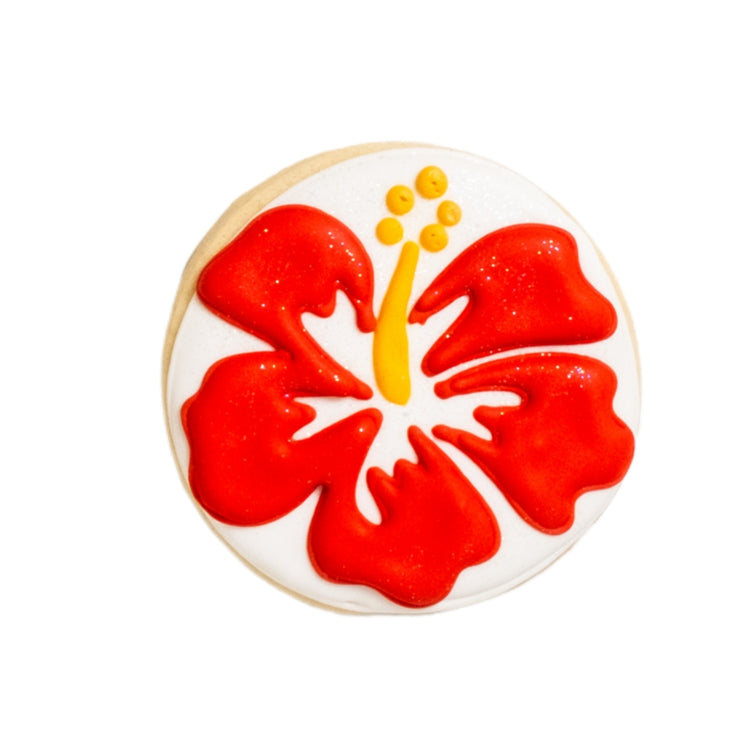 Lilo & Stitch hibiscus flower sugar cookie