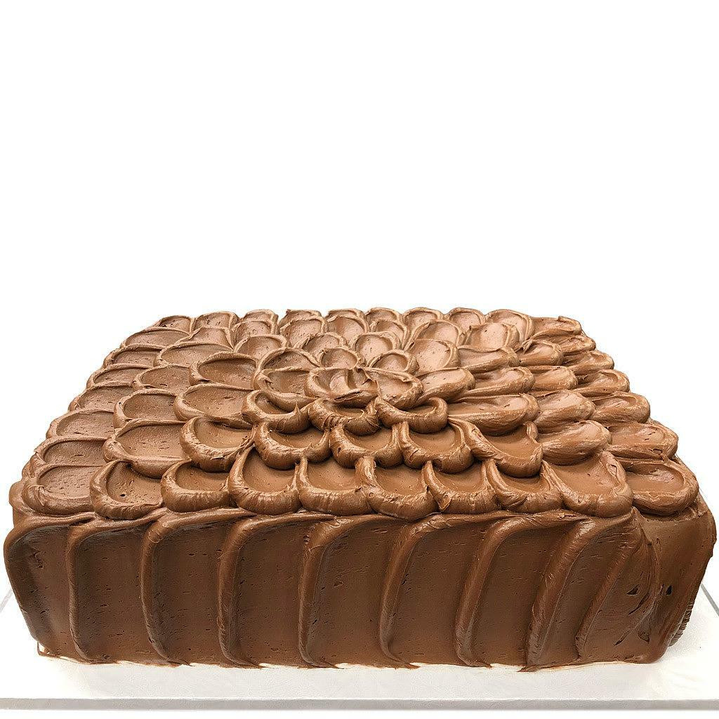 Old-Fashioned Diner sheet cake with chocolate petal frosting