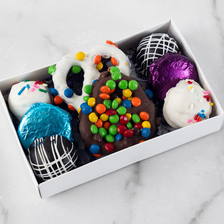 Chocolate Dipped Delights in a white gift box.
