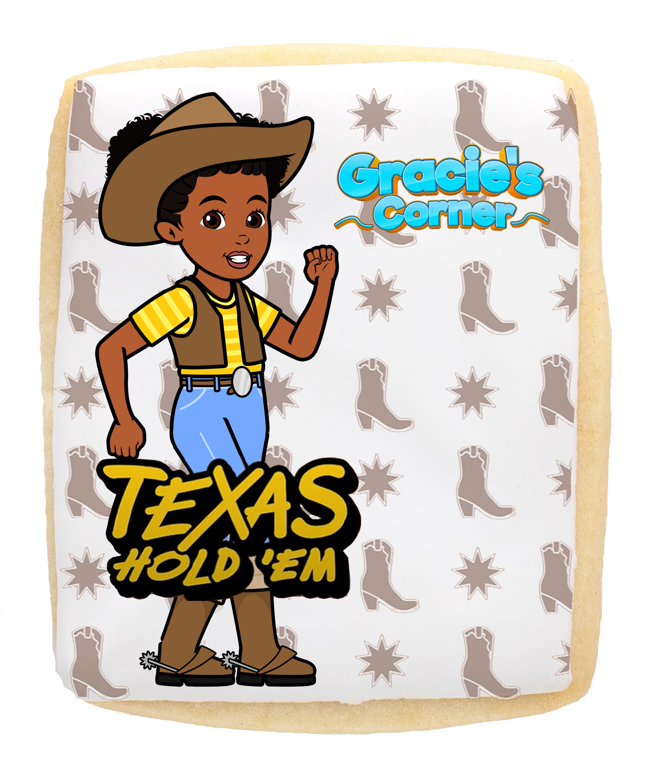 Gracie's Corner Women's History Month cookie with cowboy theme
