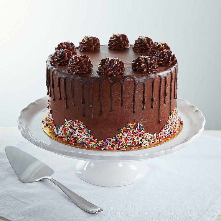 9-inch Jennifer's Birthday Cake with chocolate drip and sprinkles