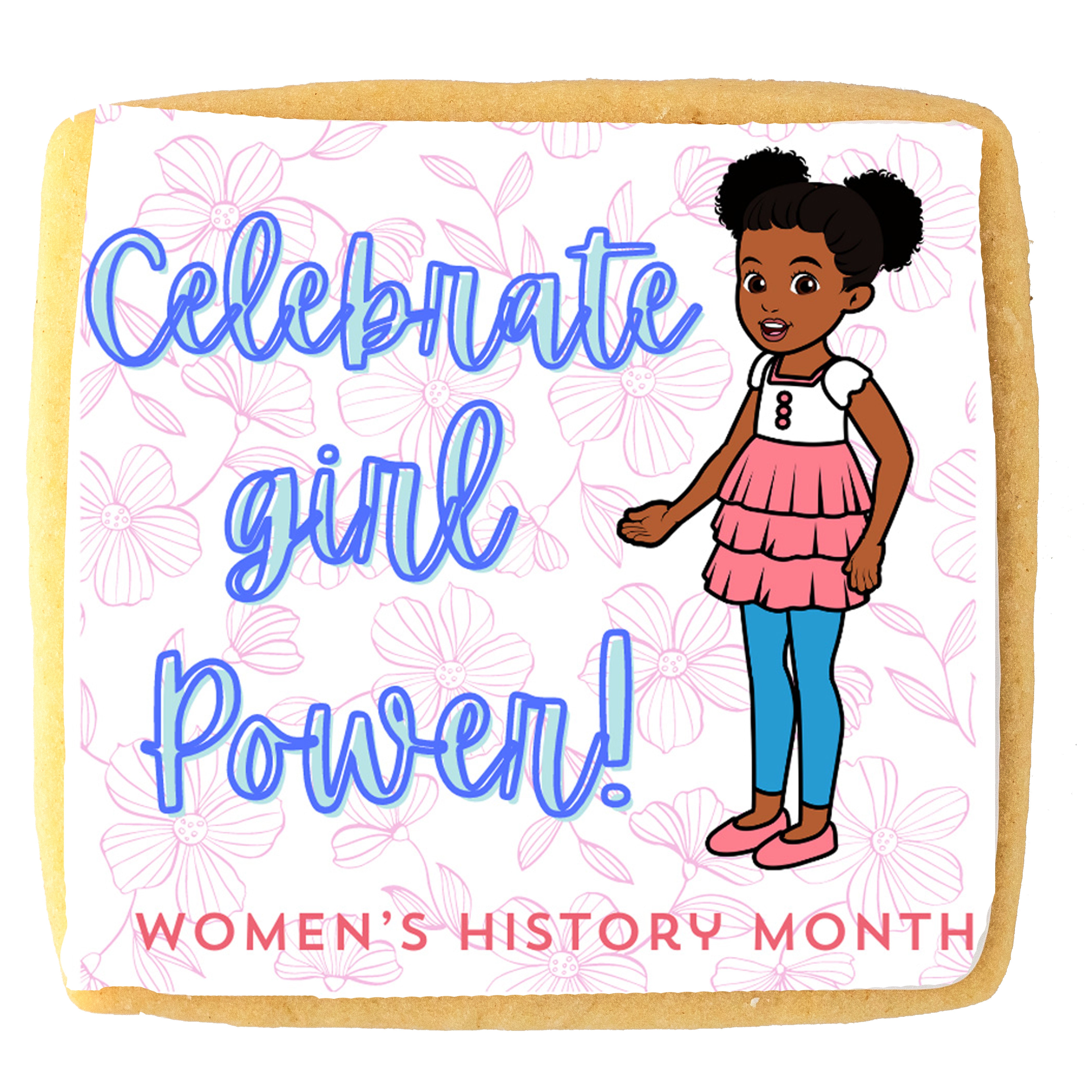 Gracie's Corner Women's History Month cookie with floral print