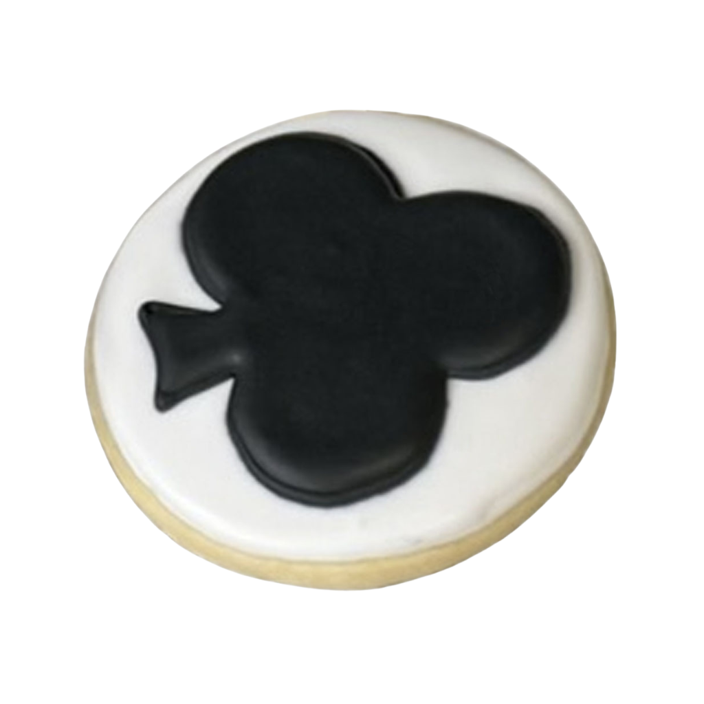 Casino Cookies, Choose Your Own, clubs in icing in black.