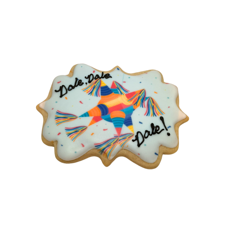 Hispanic Heritage cookie with a colorful piñata design.