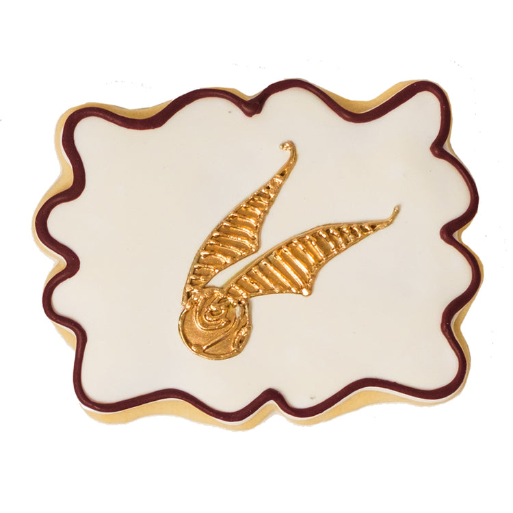 National Reading Month cookie with a gold snitch design.
