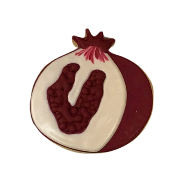 Jewish High Holidays pomegranate-shaped sugar cookie
