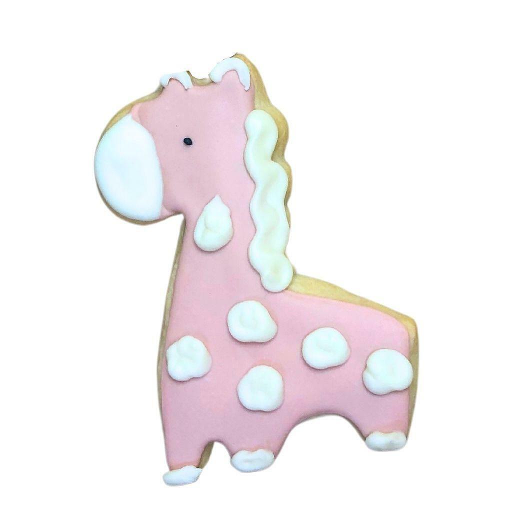Baby Girl #1 gift box pink giraffe sugar cookie
