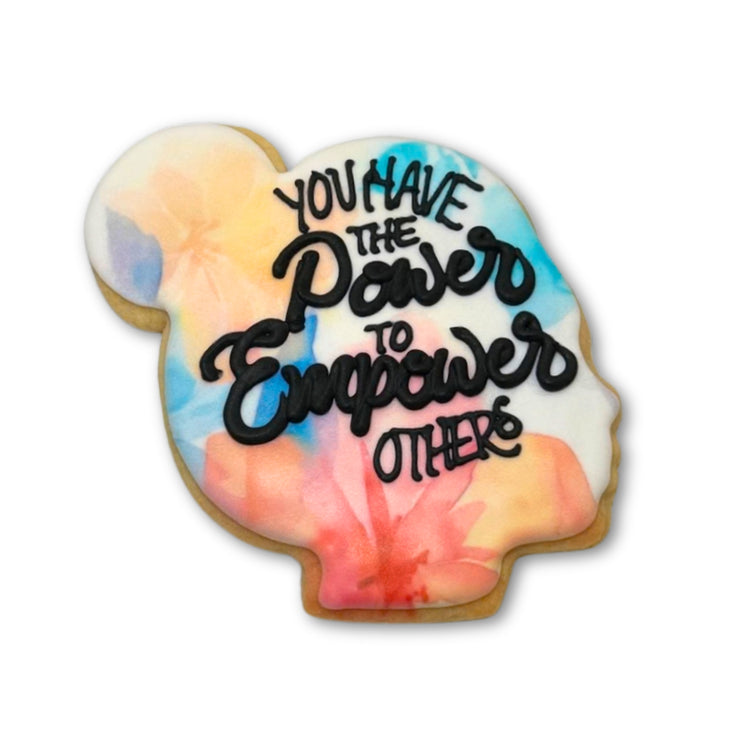 Women's History Month cookie with watercolor floral design